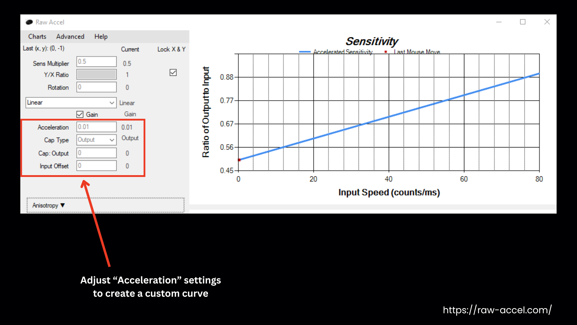 adjust acceleration settings