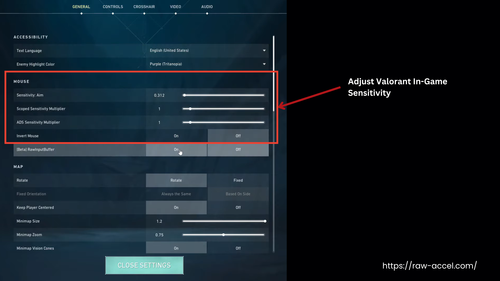adjust in-game sensitivity